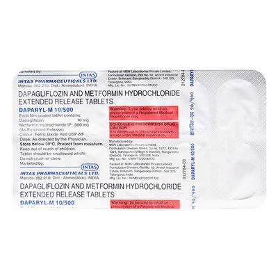 DAPARYL M 10/500 Tablet 10's - Diabetes-Ant