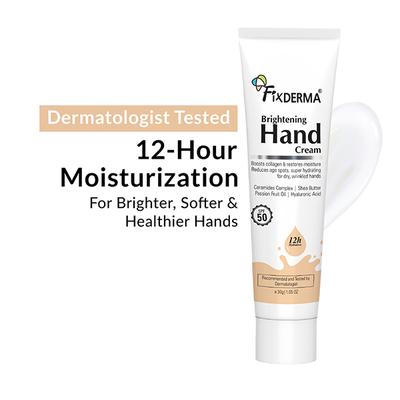 Fixderma Brightening Hand Cream for Women and Men, for Dry and Rough Hands All Skins Types 30 gm - Night Cream