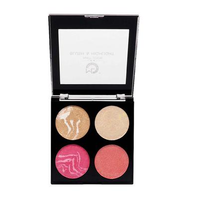Matt Look Make - Up Series Baked Blush & Highlight Palette, Multicolor - 02 12 gm - Face Palettes