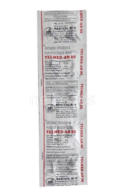 Telmed AH 80mg Tablet 10'S - Hypertension-Ana