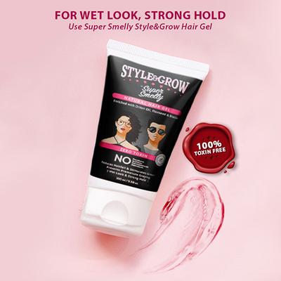 Super Smelly Style & Grow Natural Hair Gel Hold with Wet Look 100 gm - Hair Gels & Waxes