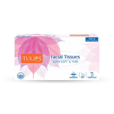 Tulips Facial Tissues 2ply x 100 Pulls 100's - Facial Wipes & Tissues