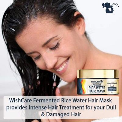 WishCare Fermented Rice Water Hair Mask- Strength &rowth Formula 200 ml - Hair Masks & Packs