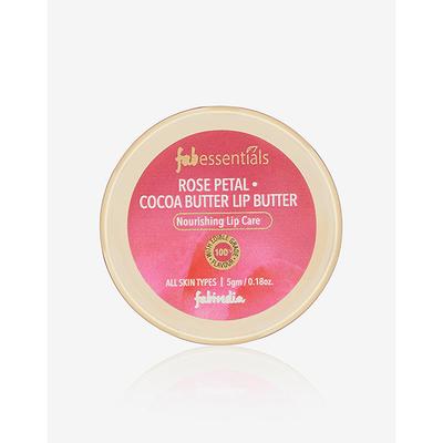 Fabessentials Rose Petal Cocoa Butter Lip Butter 5 gm - Lip Scrubs