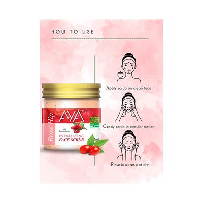 Aya Rosehip Exfoliating Face Scrub, No Paraben, No Silicone, No Sulphate 100 ml - Scrubs & Exfoliants