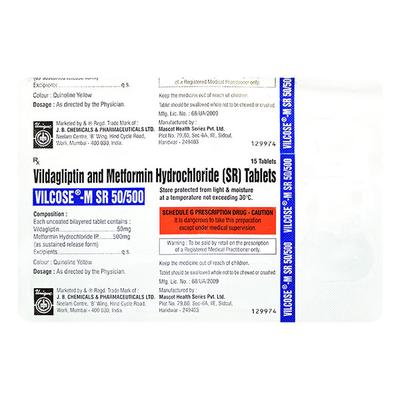 VILCOSE M SR 50/500 Tablet 15's - Diabetes-Ant