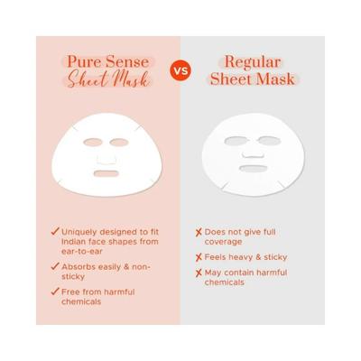 PureSense Brightening Sheet Mask with Vitamin C and Papaya For Deeply Hydrated Skin 15 ml - Sheet Masks