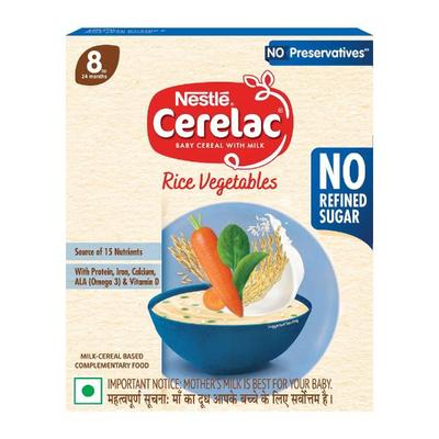 Nestle Cerelac Baby Food Cereal No Refined Sugar - Rice Vegetables (For 8 to 24 Months Baby) 300 g - Baby And Infant Supplements