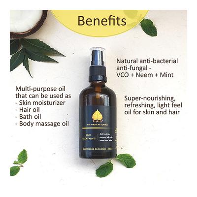 Prakrta Skin Treat'Mint' Multitasking Oil for Skin + Hair 100 ml - Hair Oils