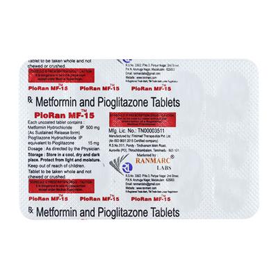 PIORAN MF 15mg Tablet 10's - Diabetes-Ant