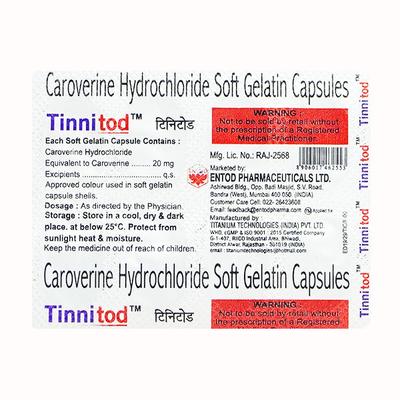 TINNITOD 20mg Softgel Capsule 10's - Muscle Cramps/Spasticity-Ant
