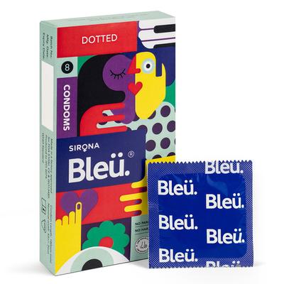 Bleu High Grade Natural Latex Dotted Condoms 8's - Plain/Flavoured Condoms