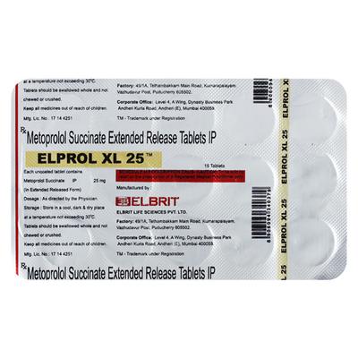 Elprol XL 25mg Tablet 15'S - Hypertension-Bet