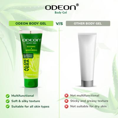 ODEON Aloe Vera Body Gel 100ML Tube, Paraben & Allergen Free - Face Gels