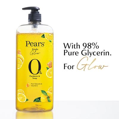 Pears 98% Pure Glycerin Bright Glow Body Wash 750ml - Shower Gels & Body Wash