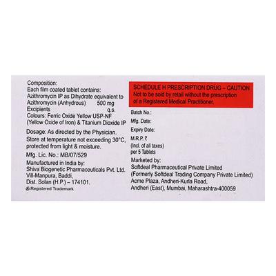 AZAX 500 Tablet 5's - Bacterial Infections-Mac