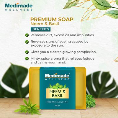 Medimade Neem & Basil Premium Soap (Pack of 3) 1's - Soaps