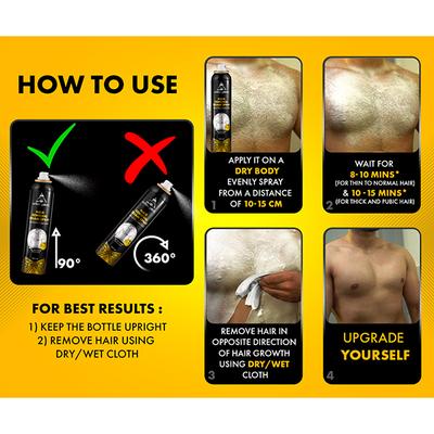 Urbangabru Hair Removal Cream Spray with Aloe Vera & Lemon Extract 200ml - Lotions & Creams