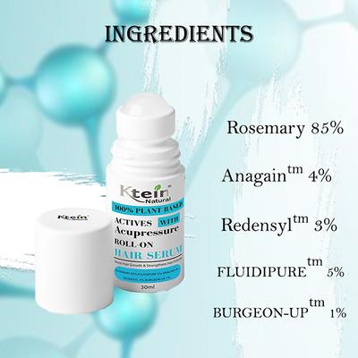 Ktein 100% Plant-Based Active Intensive Hair Treatment Serum with Acupressure Roll-On Therapy 30 ml - Hair Serums