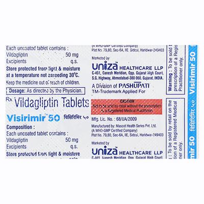 VISIRIMIR 50 Tablet 10's - Diabetes-Ant