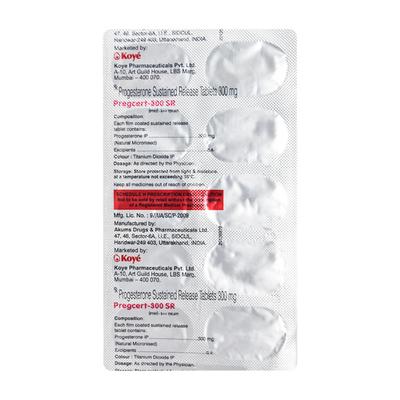 Pregcert SR 300mg Tablet 10'S - Hormonal Therapy-Oes