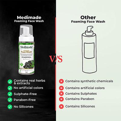 Medimade Charcoal Face Wash 160 ml - Face Wash & Cleansers
