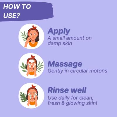 HealthBest Kidbest Face Wash - Blueberry Aloe Vera (3-13yrs) 100 ml - Baby Skin Care