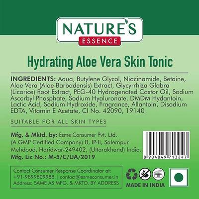 Nature's Essence Hydrating Aloe Vera Skin Tonic 200 ml - Toners