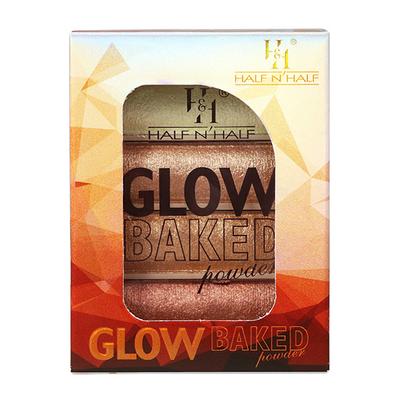 Half N Half Glow Baked Highlighter Powder Palette, Snow Flake 01 8 gm - Highlighters & Illuminators