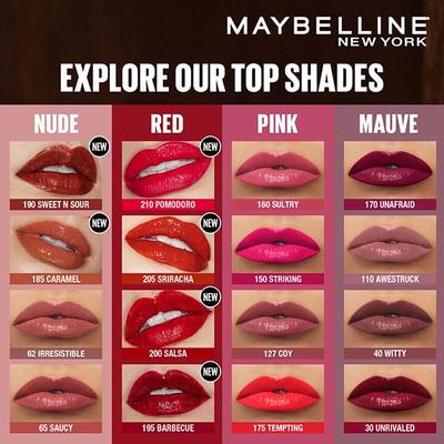 Maybelline New York Superstay Vinyl Ink - Longwear Shine Lip Color, Siracha 4.2 gm - Liquid Lipsticks