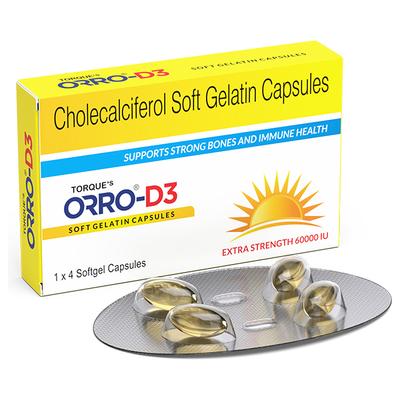 ORRO D3 Soft Gelatin Capsule 4's - Supplements-Vit