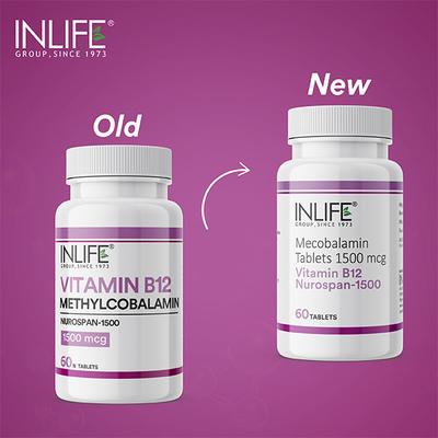Inlife Vitamin B12 Methylcobalamin 1500 mcg Tablets 60's - Multi-Vitamins
