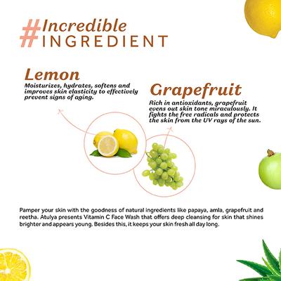 Atulya Foaming Face Wash Vitamin C 150 ml - Face Scrubs