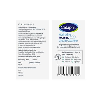 Cetaphil Hydrating Foaming Cream Cleanser 29 ml - Face Wash & Cleansers