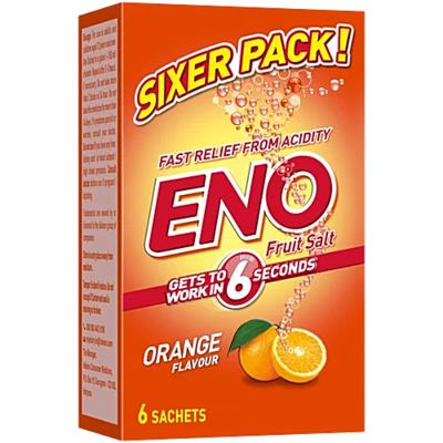 Eno Fruit Salt Powder - Orange Flavour (Pack of 6 x 5 gm) 1 s - Acidity
