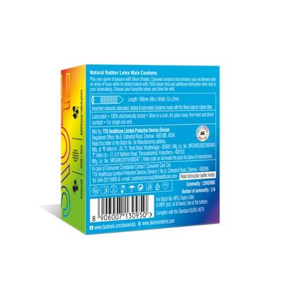 Skore 1500+ Raised Dots Condoms - Shades 3's - Plain/Flavoured Condoms