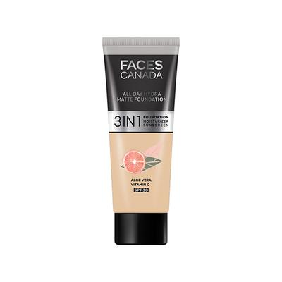 FACES CANADA 3in1 All Day Hydra Matte Foundation + Moisturizer + SPF 30 Absolute Ivory 012 15 ml - Foundation