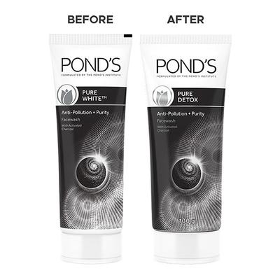 Pond's Pure Detox Anti - Pollution Purity Face Wash With Activated Charcoal 100 gm - Face Washes