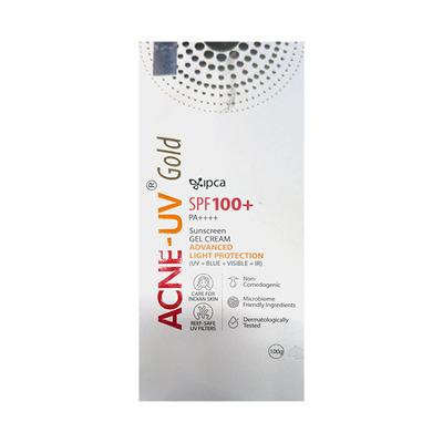 ACNE UV GOLD SPF 100+ PA++++ ADVANCED LIGHT PROTECTION UV+BLUE+VISIBLE +IR SUNSCREEN GEL Cream 100g - Sun Protectors-Emo