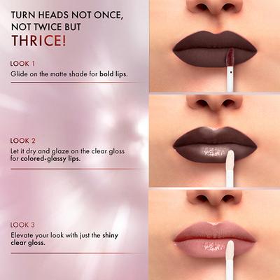 Lakme 9 to 5 Matte to Glass Liquid Lip - Walnut Praline 7.6 ml - Liquid Lipsticks