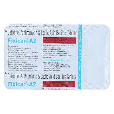 FIXICAN AZ Tablet 10's - Bacterial Infections-Cep