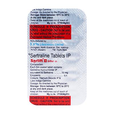 Serlift 50mg Tablet 10'S - Depression-Ant