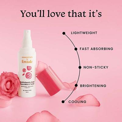 Foxtale Essentials Multivitamin Rose Mist and Toner with Niacinamide, Rose Extract 100 ml - Toners