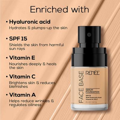 Renee Cosmetics Face Base Serum Foundation - 01 Classic 20 ml - Foundation