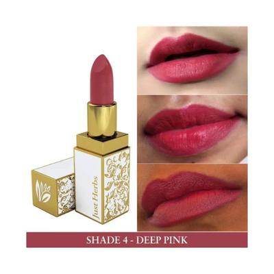 Just Herbs Ayurvedic Creamy Matte Lipstick with Jojoba Oil & Vitamin E Deep Pink 4.2gm - Lipsticks