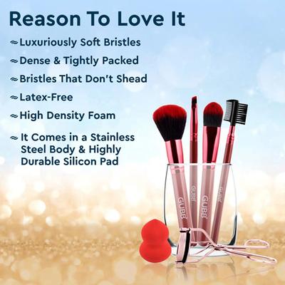 Gubb Beauty Favourites 4 Makeup Brushes 1 Eyelash Curler Rose Gold 1 Beauty Blender 1's - Face Brush