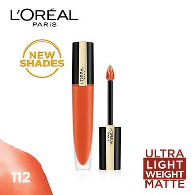 L'Oreal Paris Rouge Signature Matte Liquid Lipstick, 112 Achieve 7 ml - Lipsticks
