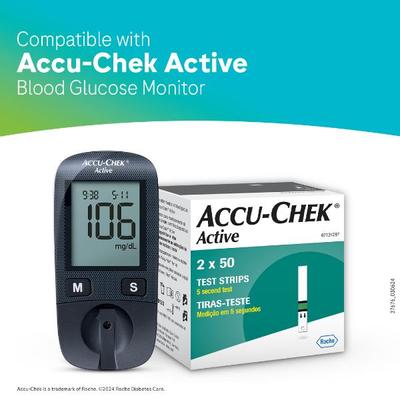 Accu-Chek Active Blood Glucose Test Strip 100's - Blood Glucose Monitors/Test Strips