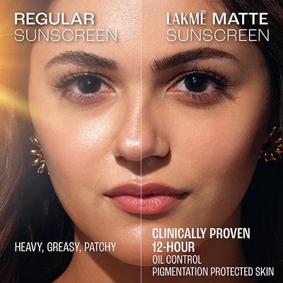 Lakme Matte Sunscreen SPF 50 PA++++, Niacinamide, UVA-B Protection, for Normal to Oily Skin, 100ml - Lotions & Creams