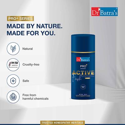Dr Batras Pro+Active Fresh Deodrant for Lasting Fragrance 150 ml - Deodorants/Roll-Ons